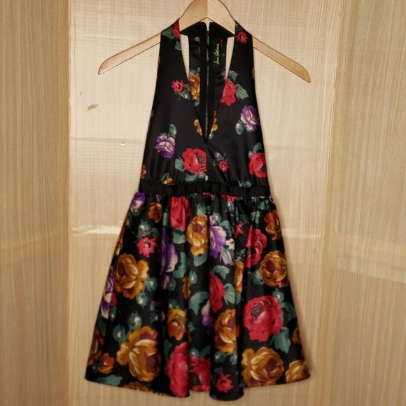 Sam Edelman Womens Floral Deep V Neck Full Skirt 2 - Picture 1 of 9
